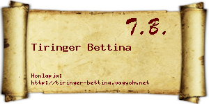 Tiringer Bettina névjegykártya